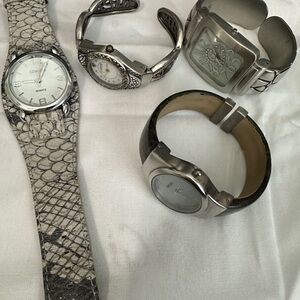 Chicos Watches Lot of 4 Silver and Black